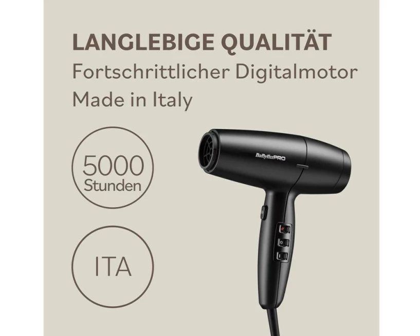 BabylissPRO Haartrockner Pro Lupia High Speed Schwarz