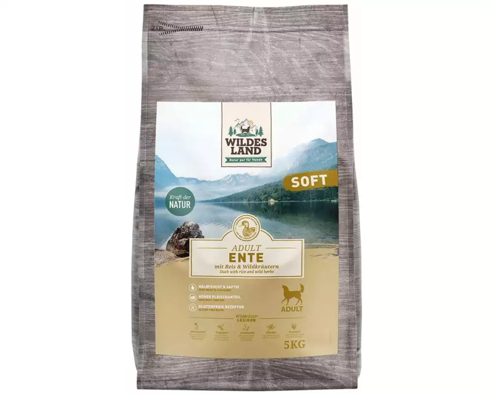 Wildes Land Halbfeuchtfutter Ente mit Reis & Wildkräutern 5 kg