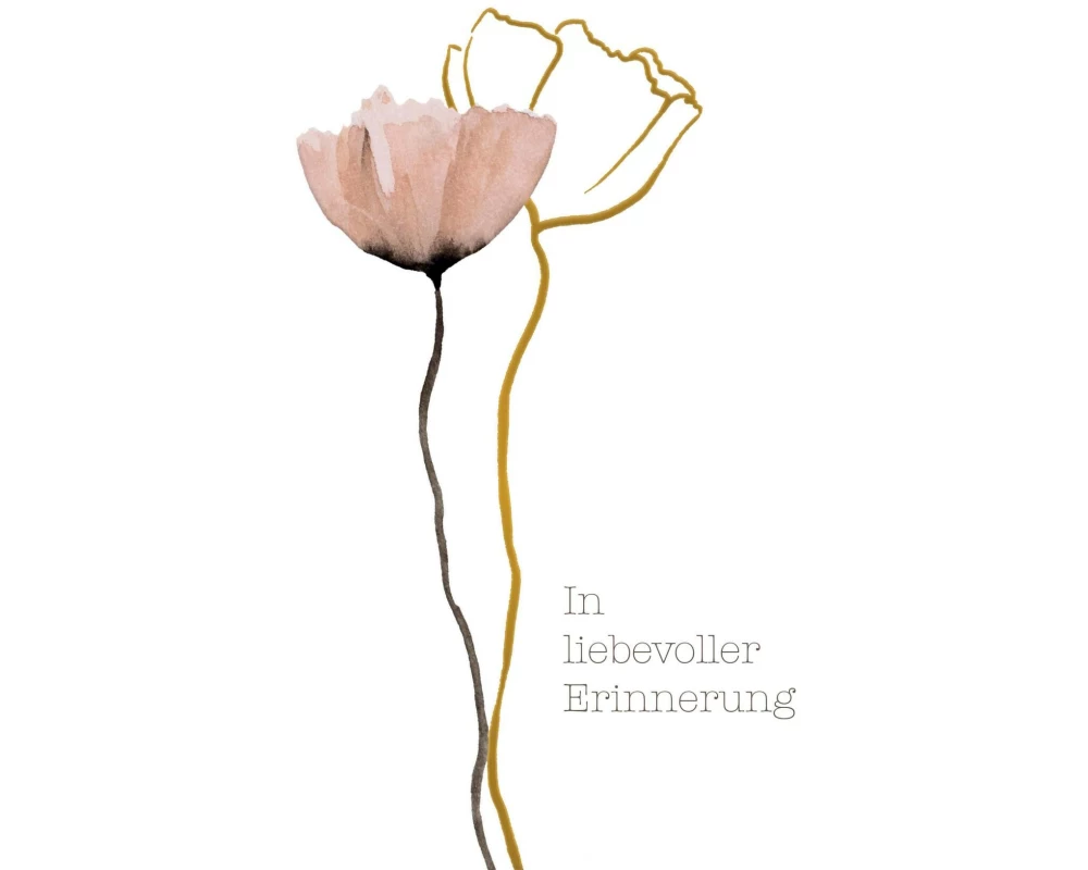 Cart Trauerkarte Blume 12 x 17 cm