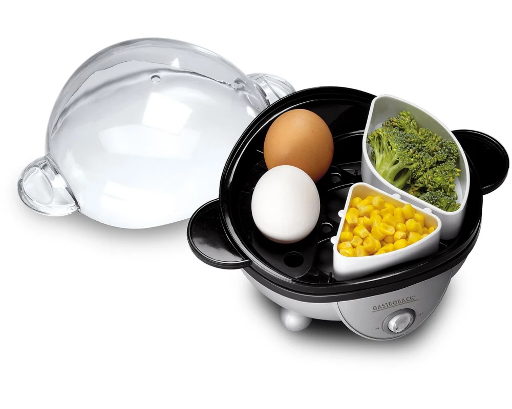 Gastroback Eierkocher 42801 Schwarz/Silber
