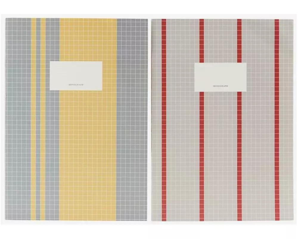Monograph Notizbuch 29.7 x 21 cm, 2er Set, Grau/Gelb