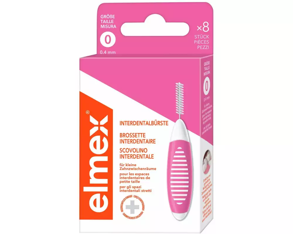 elmex Interdentalbürsten Pink, Grösse 0 0,4 mm, 8 Stück