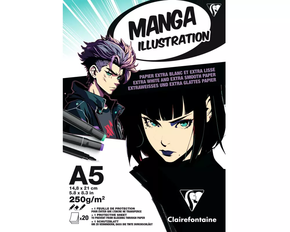 Clairefontaine Manga Illustration Block 21 x 14.8 cm