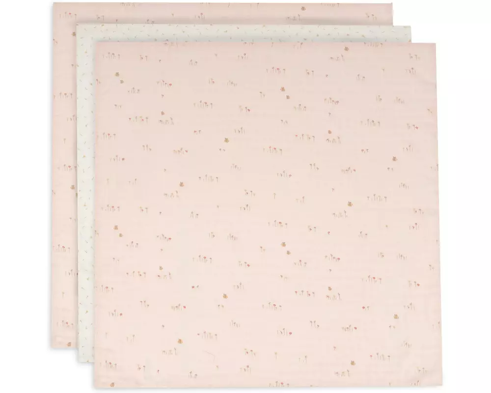 Jollein Mullwindeln Hydrophill–Pretty Picnic-3 Stück 70 cm x 70 cm