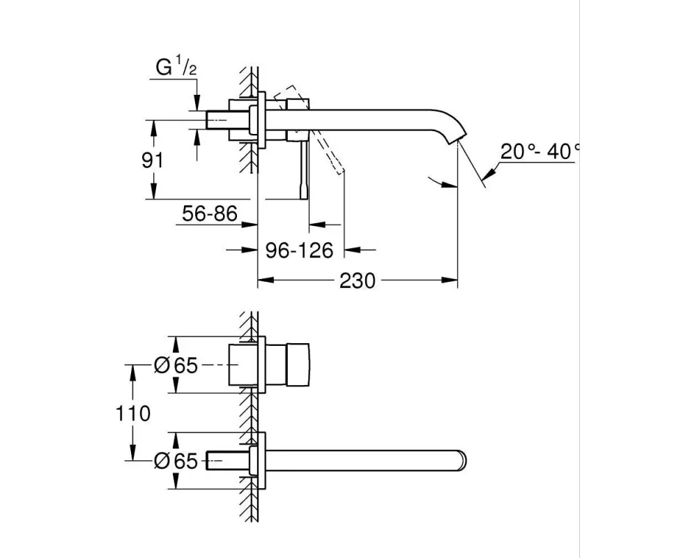 GROHE Essence Waschtischarmatur Bodenstehend, Grösse L