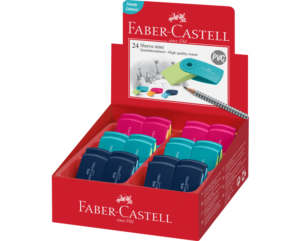 FABER-CASTELL Radierer Sleeve Mini 182445 div. Farben ass. 1 Stück