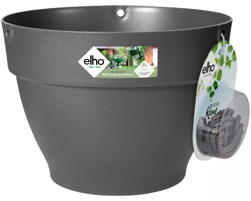 Elho Pflanzentopf Vibia Campana Hängeampel 26 cm Schwarz
