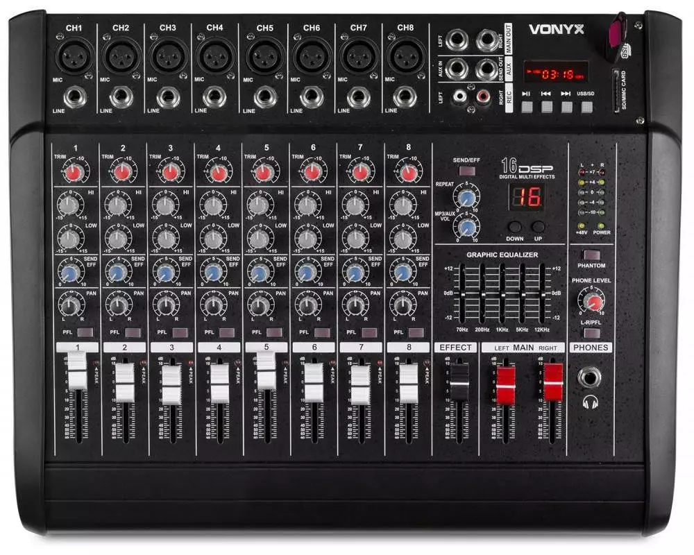 Vonyx Mischpult AM8A Powermixer