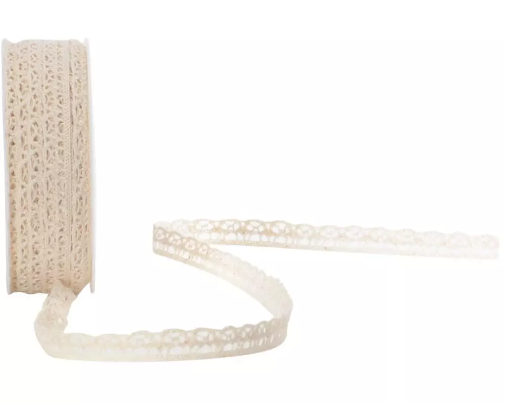 Spyk Spitzenband Liza Spitzen 10 mm x 10 m, Beige