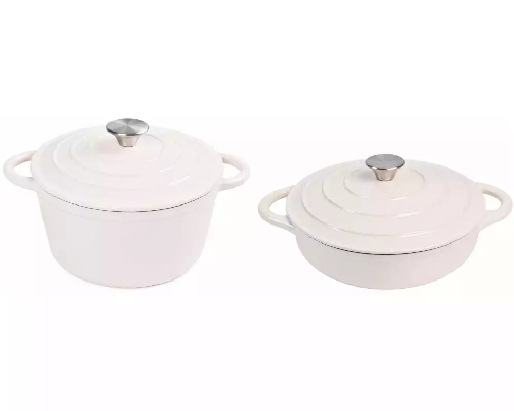 COCON Bräter-Set Gusseisen, 2 Stück, Beige