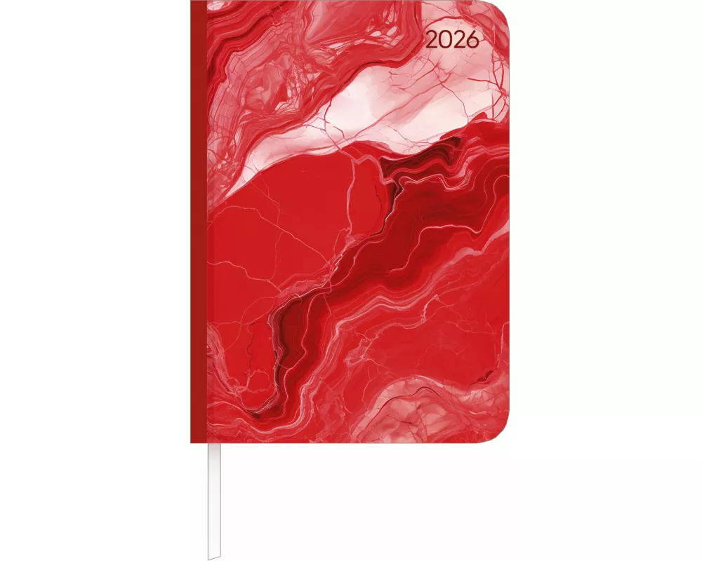 Alpha Edition - Lady Journal Marble 2026 – Taschenkalender A6 10,7×15,2 cm 192 Seiten, Habit-Tracker & Bucket List, eleganter Terminplaner für Frauen