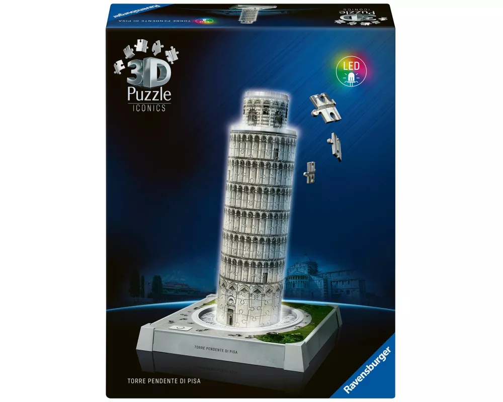3D Puzzle Iconics: Schiefer Turm von Pisa - mit Licht