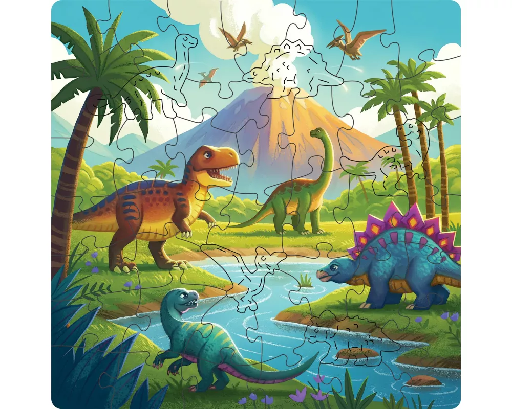 Kinderpuzzle 44 Teile - Dinosaurier Welt