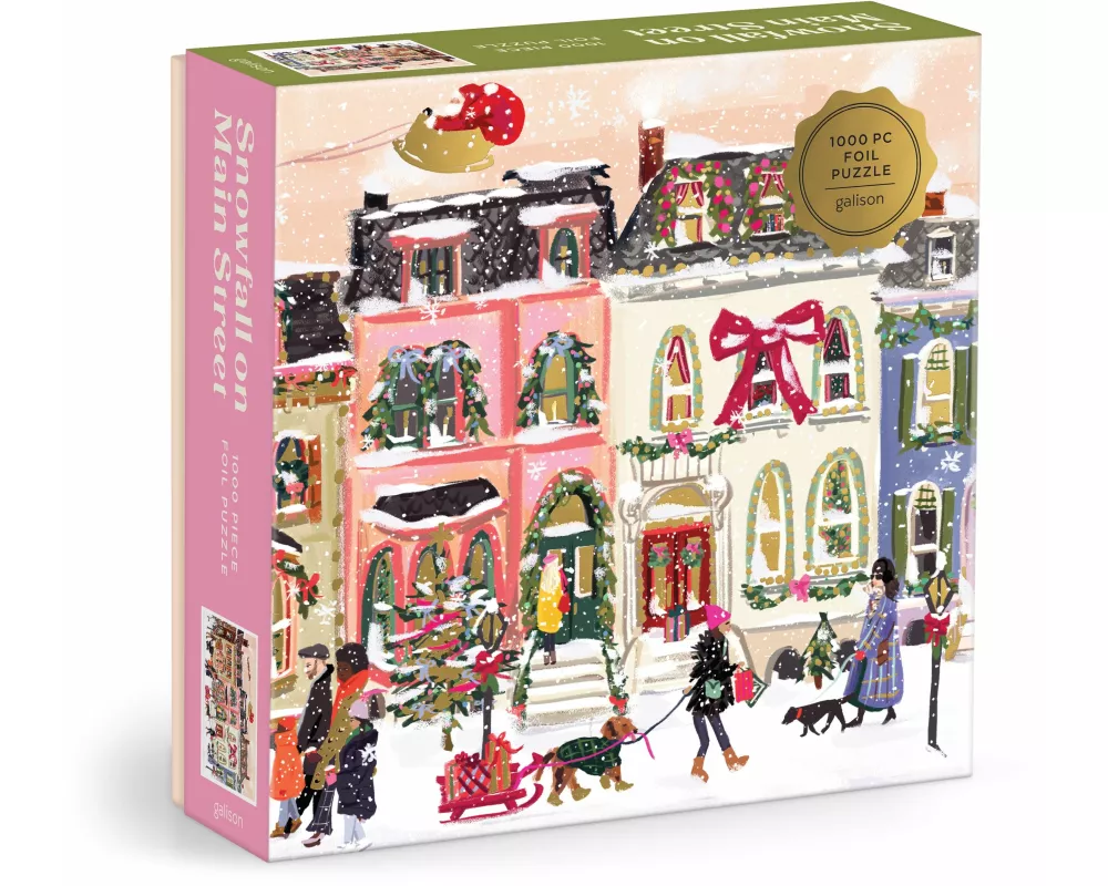 Snowfall on Main Street 1000 Piece Foil Puzzle