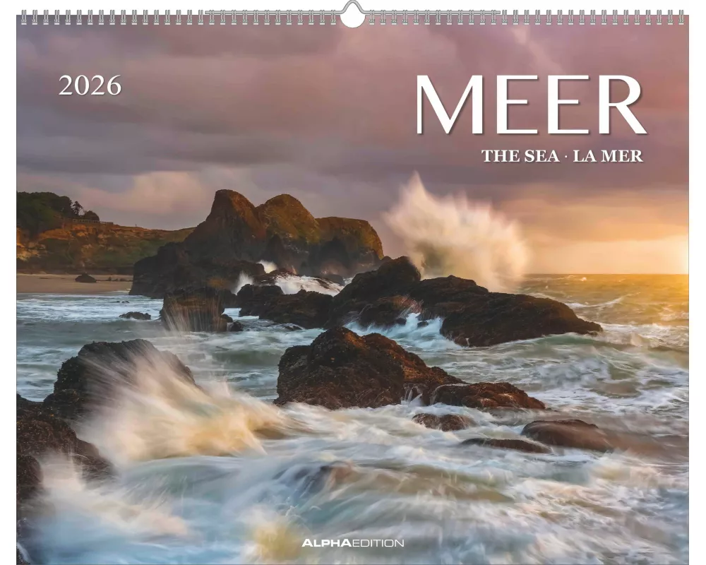ALPHA EDITION – Meer 2026 – Wandkalender 52×42,5 cm mit faszinierenden Ozeanmotiven, 12 Monatsbildern, Platz für Notizen, ideal für Meerliebhaber & Na