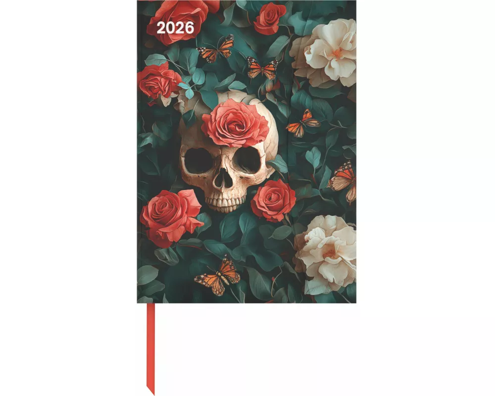teNeues - Skull 2026 – Buchkalender 16x22 cm | Stilvoller Wochenkalender mit Magnetverschluss für Design- & Lifestyle-Fans