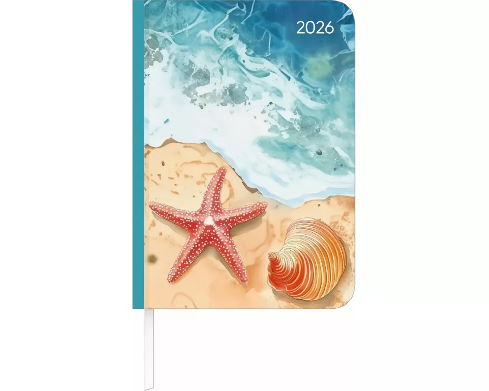 Alpha Edition - Lady Journal Beach 2026 – Taschenkalender A6 (10,7×15,2 cm) Weekly mit 192 Seiten, Habit-Tracker & Bucket List, stilvoller Terminplane