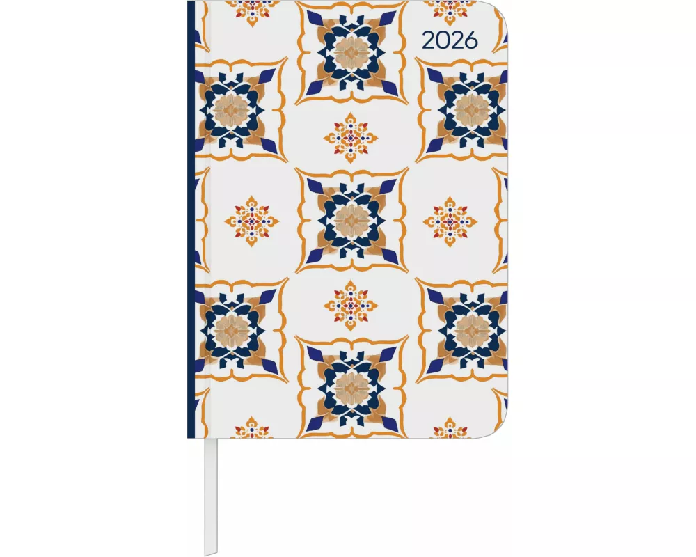 Alpha Edition - Daily Journal Oriental 2026 – Taschenkalender 11×15 cm mit 352 Seiten & Tagesansicht, 4-sprachigem Kalendarium, edler Elefanten-Planer