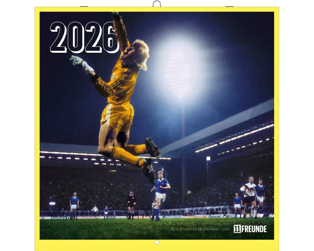 11FREUNDE - Ein Flutlichtkalender von 11FREUNDE 2026 – Fußball-Wandkalender – Broschürenkalender 30 x 30 cm (geöffnet 30 x 60 cm) – mit einzigartigen