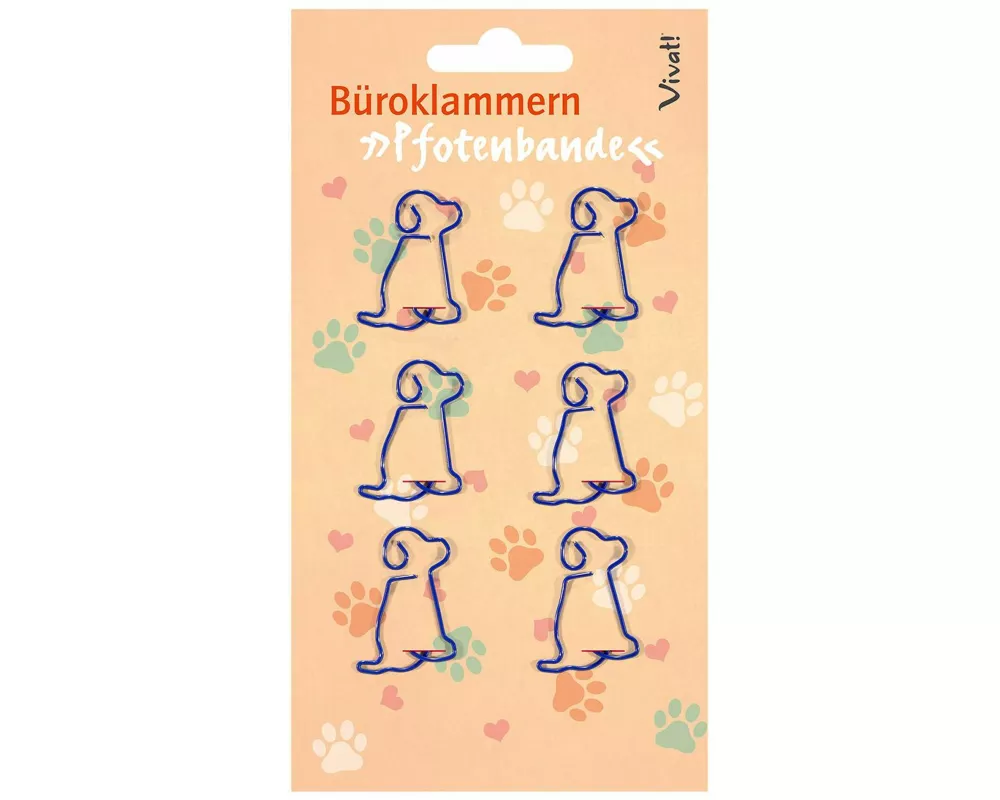 6er-Set Büroklammern 'Pfotenbande'