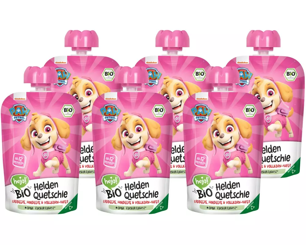 hejo! Quetschbeutel Paw Patrol Helden Pink 6x 100 g