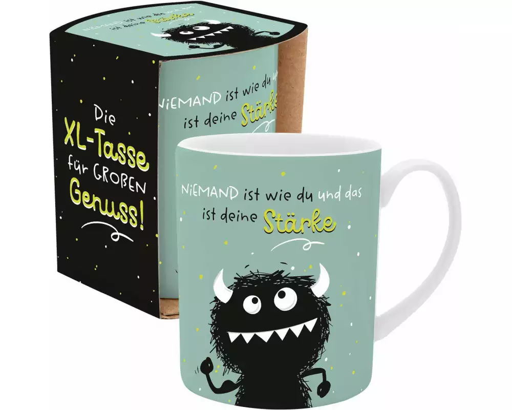 XL-Tasse Motiv 'Monster', mit Geschenkbanderole
