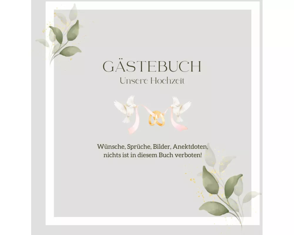 Gästebuch Unsere Hochzeit: Elegantes Hochzeits-Gästebuch, blanko