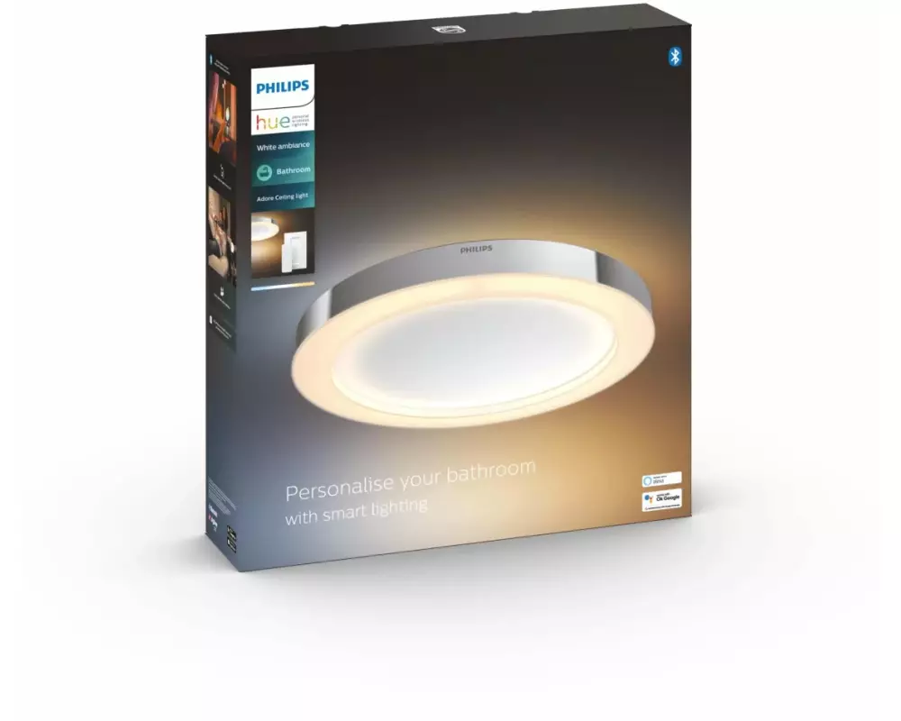 Philips Hue Badezimmerleuchte White Ambiance, Adore, Silber