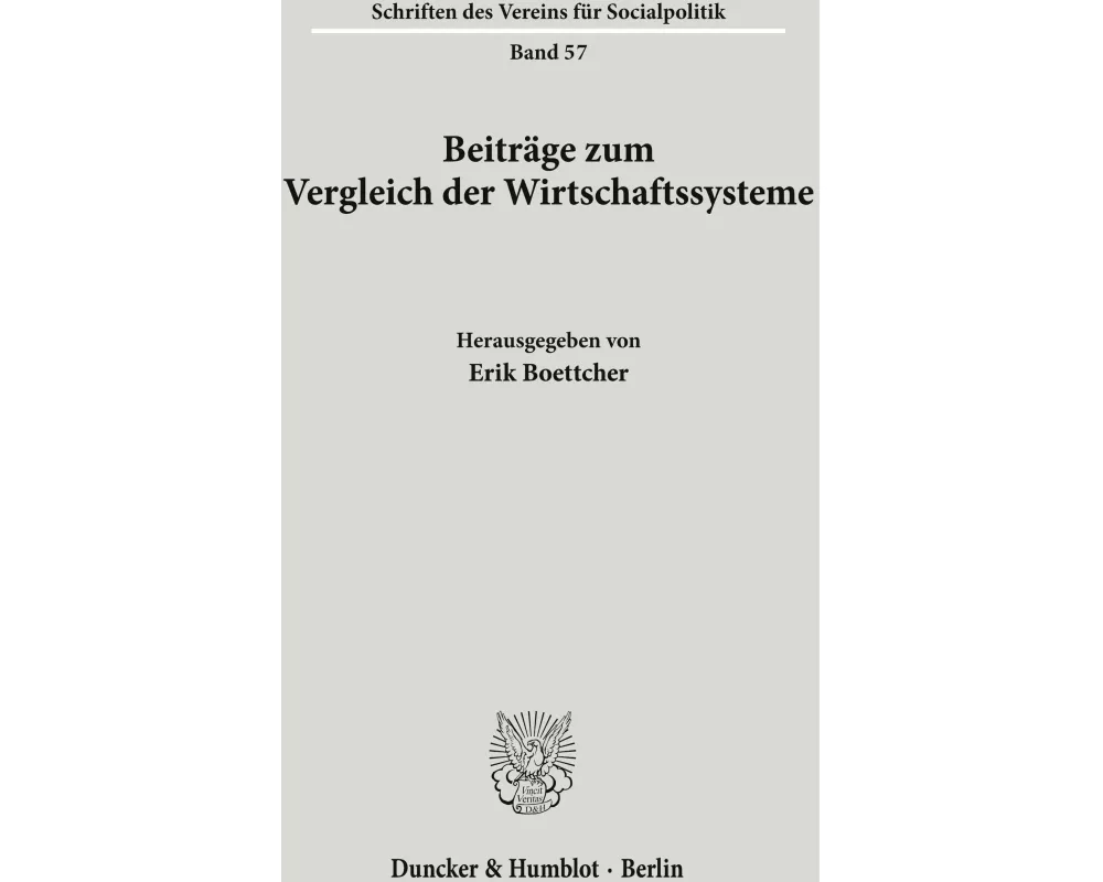 Beiträge zum Vergleich der Wirtschaftssysteme