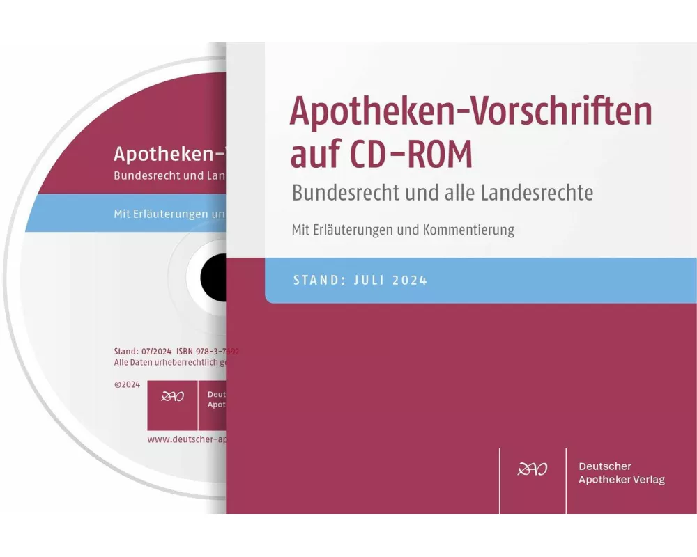 Apotheken-Vorschriften auf CD-ROM V2/2024