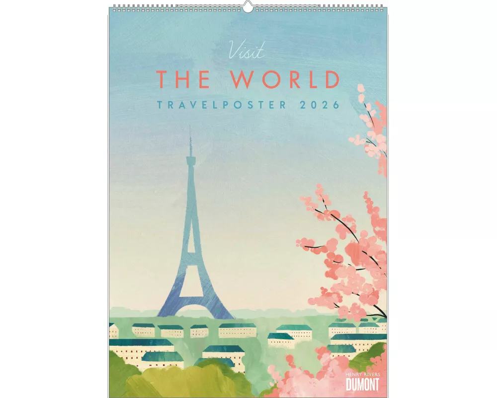 DUMONT - Rivers: Travelposter 2026 – Wandkalender im Posterformat 50 x 70 cm mit Art-Deco-Reiseplakaten von Henry Rivers