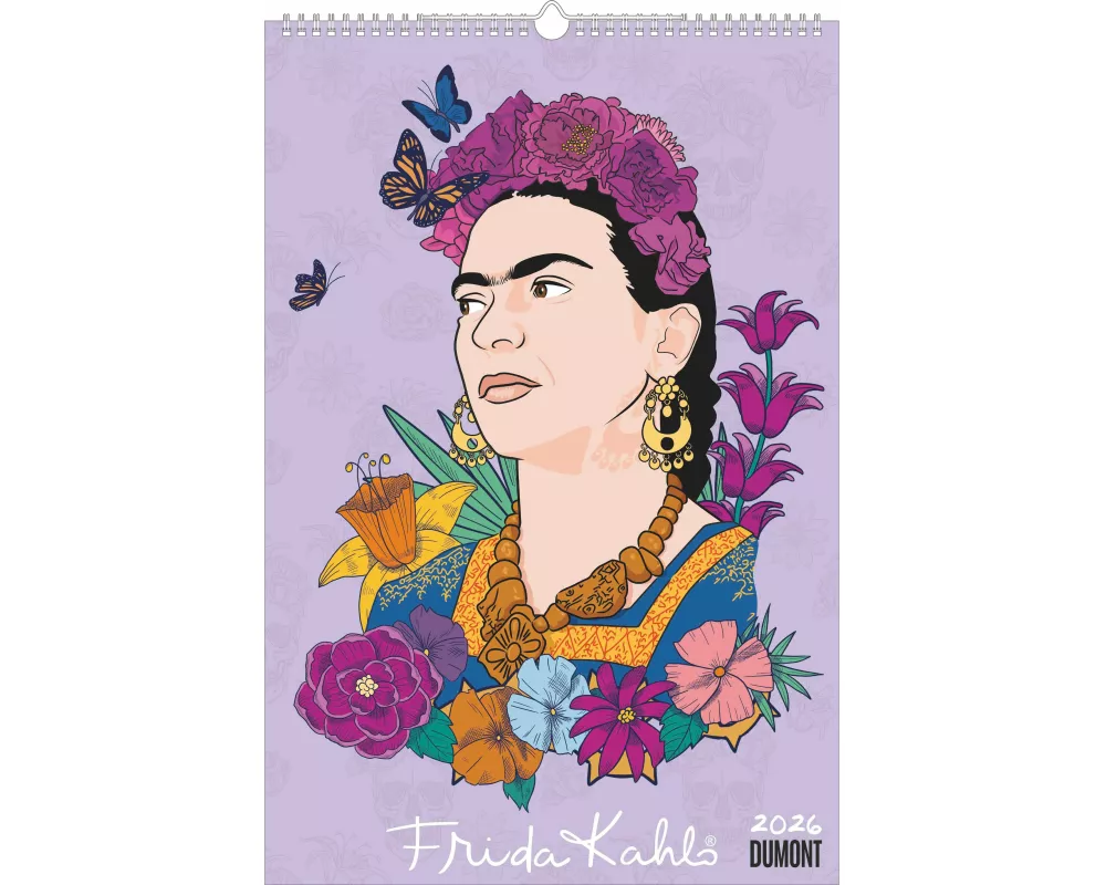 DUMONT - Frida Kahlo 2026 – Wandkalender 33x50 cm – Posterkalender mit ikonischen Motiven & deutschem Kalendarium, Kunstkalender für Zuhause