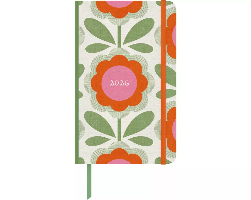 DUMONT - Dom Vari Blossom 2026 – Taschenkalender groß 13x21 cm – Wochen-Notizkalender mit Verschlussband & Falttasche, perfekter Begleiter für Beruf,