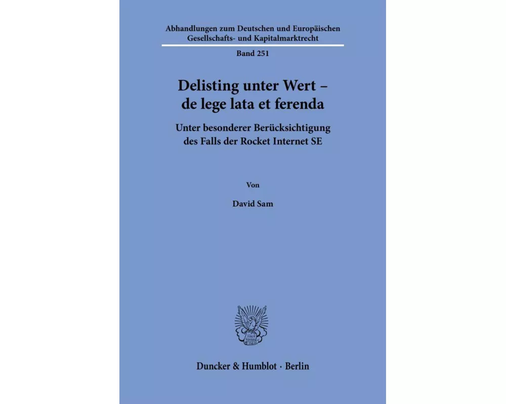 Delisting unter Wert - de lege lata et ferenda