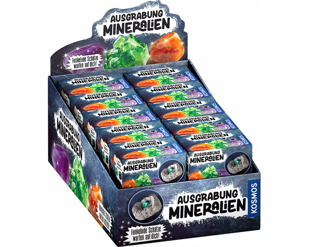 Ausgrabung Mineralien (20 Ex. im Display)