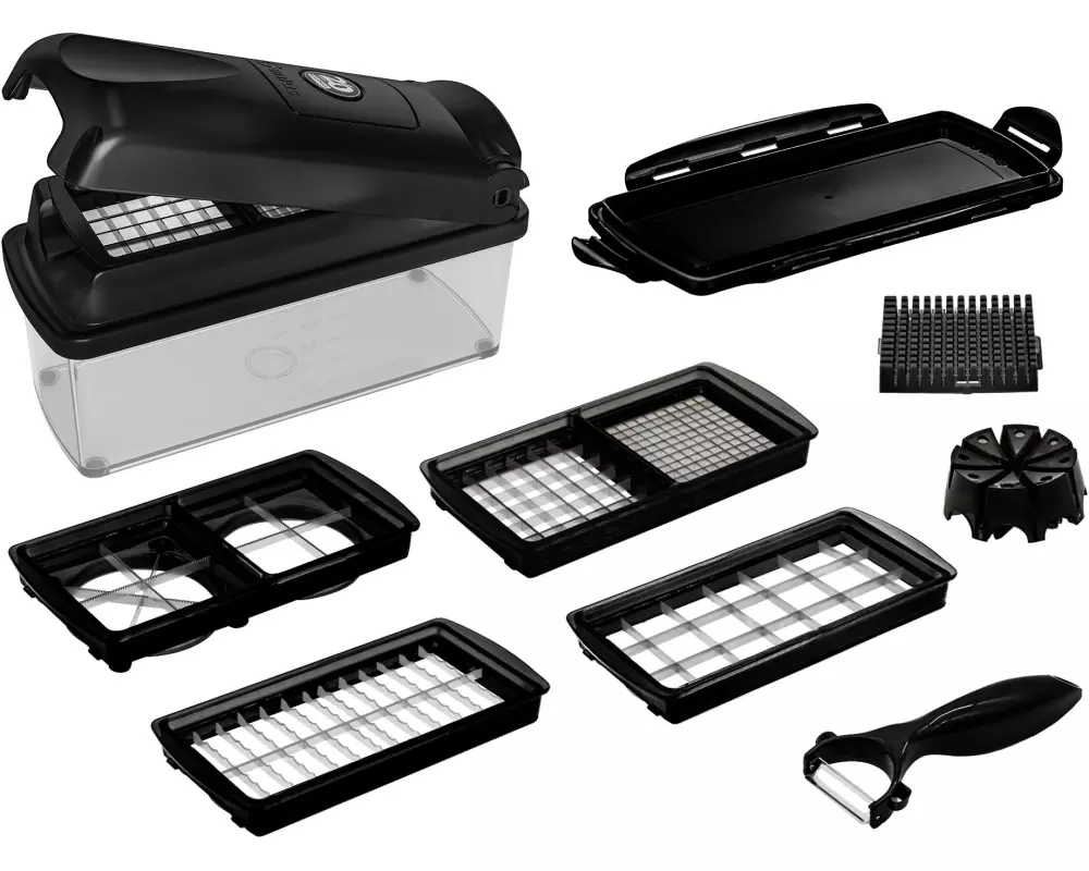 Genius Gemüseschneider Jubiläums-Edition Schwarz, 11-teilig