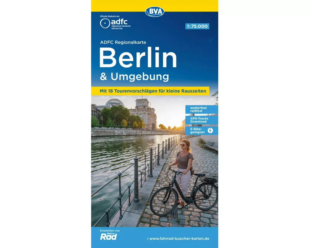 BVA ADFC Regionalkarte Berlin und Umgebung, mit Knotenpunkten 1:75.000