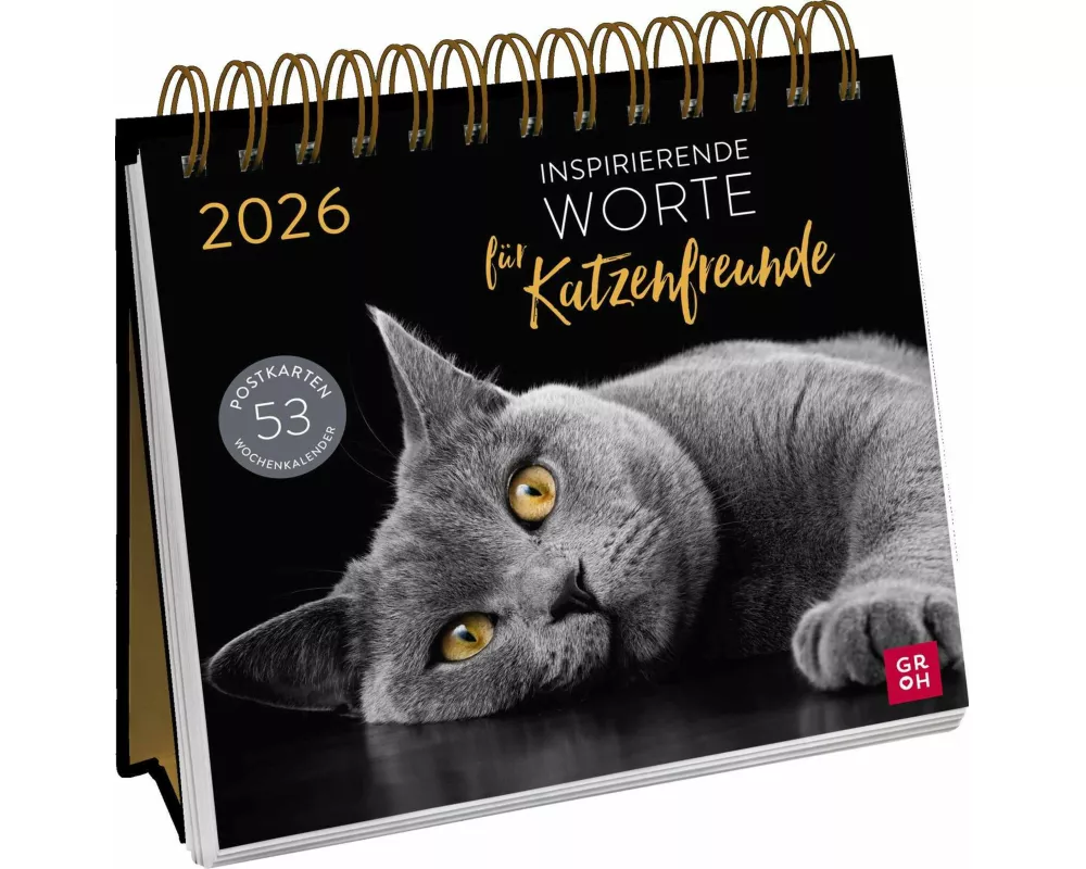 Postkartenkalender 2026: Inspirierende Worte für Katzenfreunde