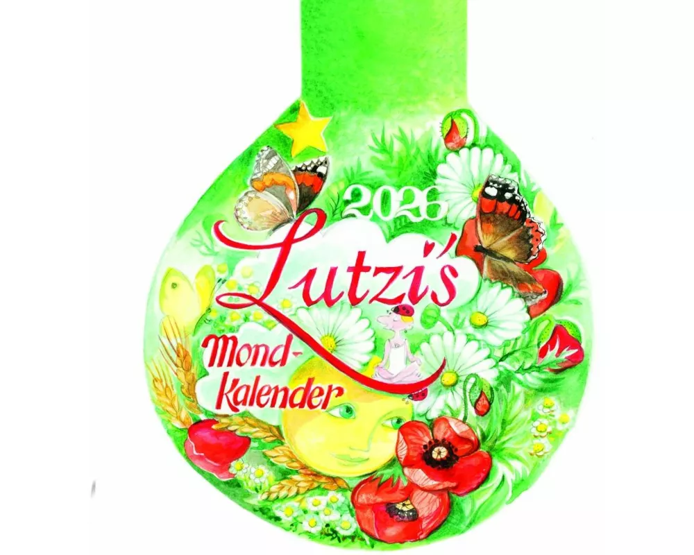 Lutzis Mondkalender rund Ø 16cm (Tagesabreisskalender) 2026
