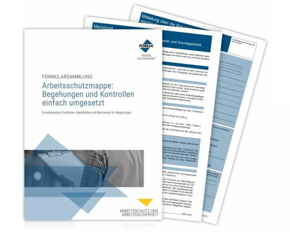 Arbeitsschutzmappe: Begehungen und Kontrollen einfach umgesetzt
