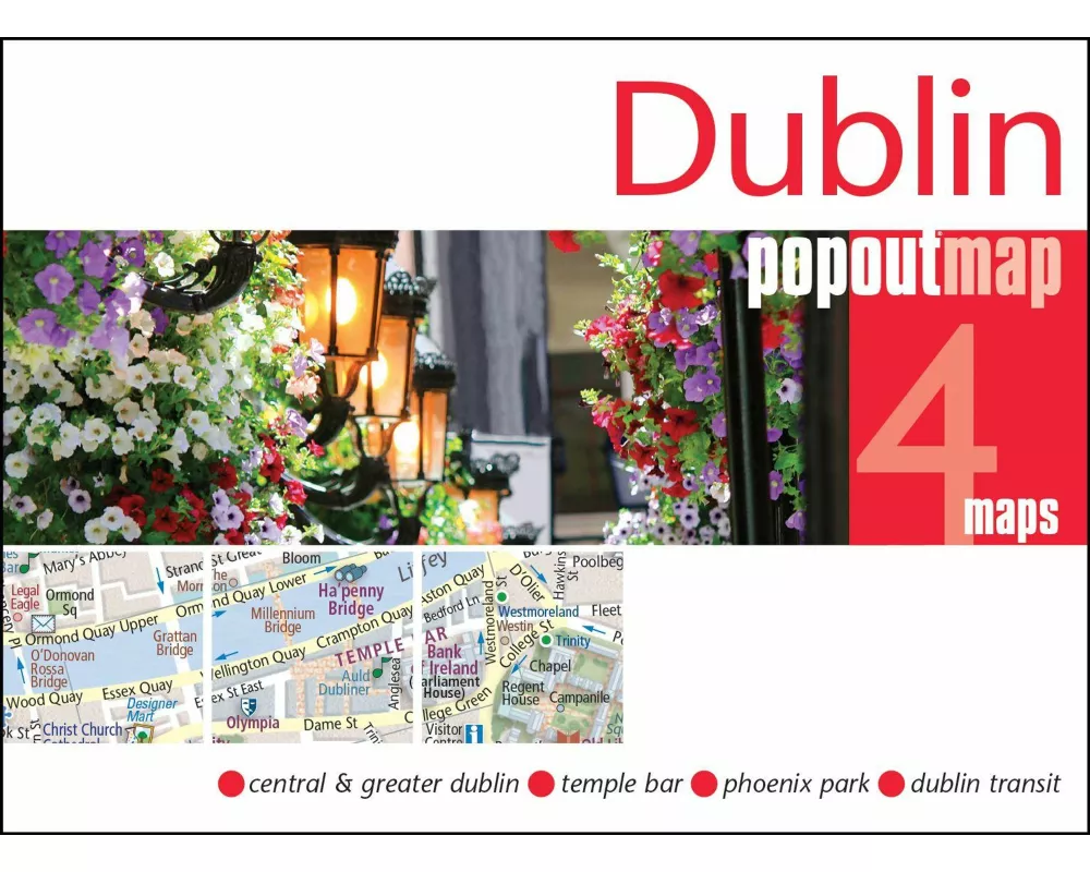 Dublin PopOut Map - pocket size, pop up map of Dublin city centre