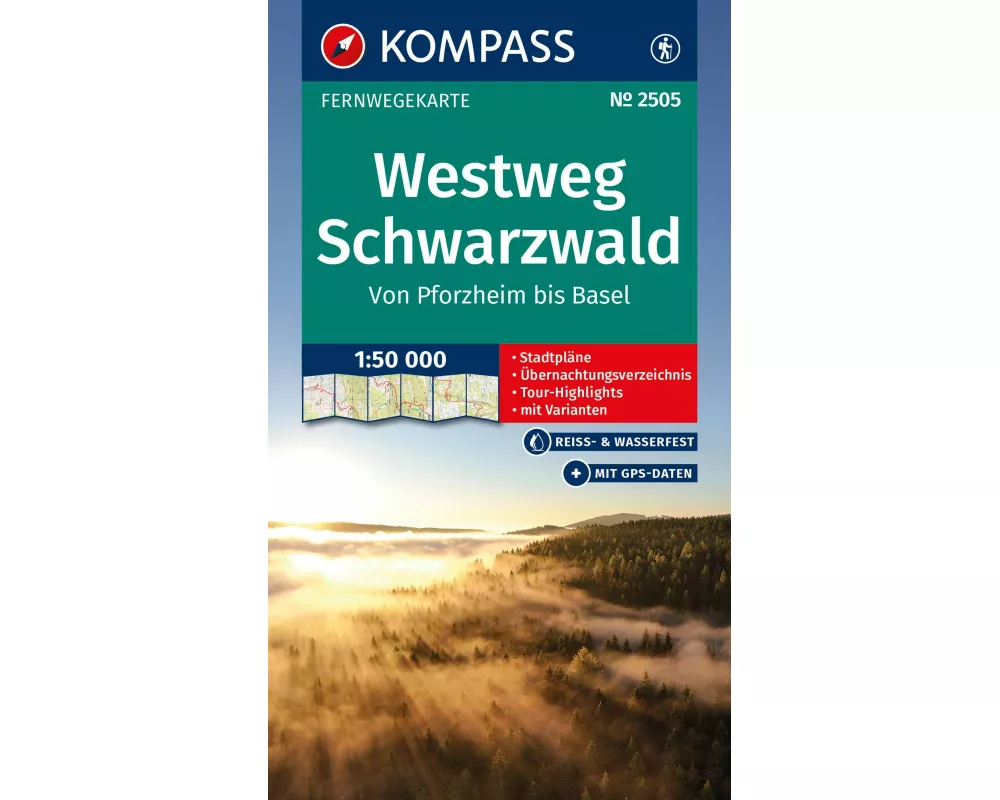 KOMPASS Wander-Tourenkarte Westweg Schwarzwald 1:50.000