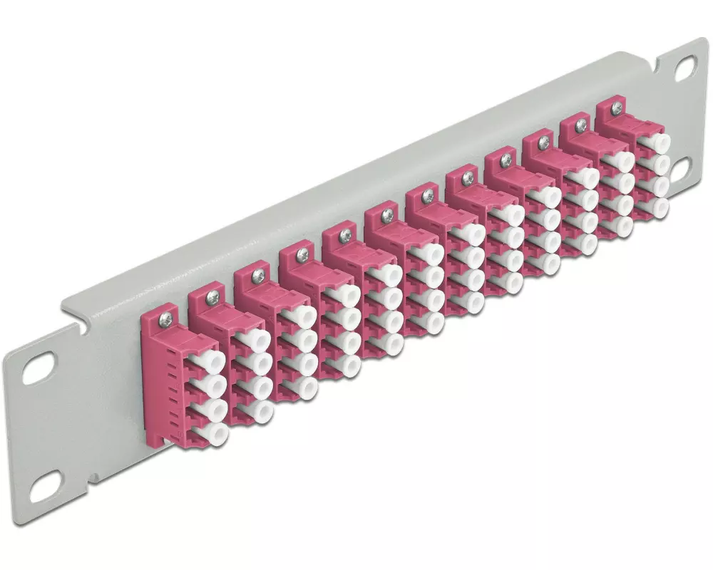 Delock Verteilerplatte 10″ LWL Patchpanel 12 Port LC Quad grau