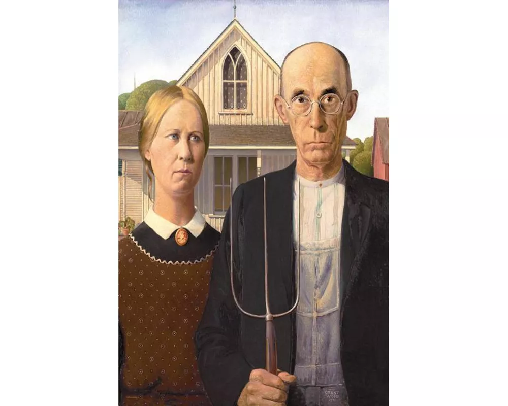 Puzzle 1000 Teile - Grant Wood: American Gothic by Grant Wood