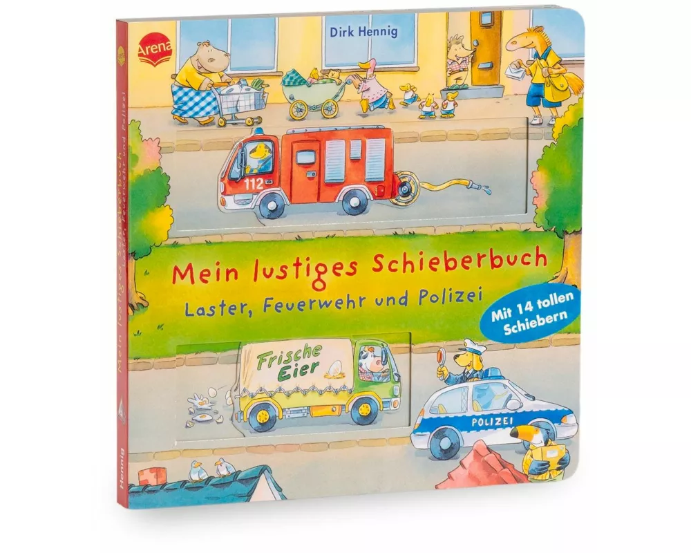 Mein lustiges Schieberbuch. Laster, Feuerwehr und Polizei