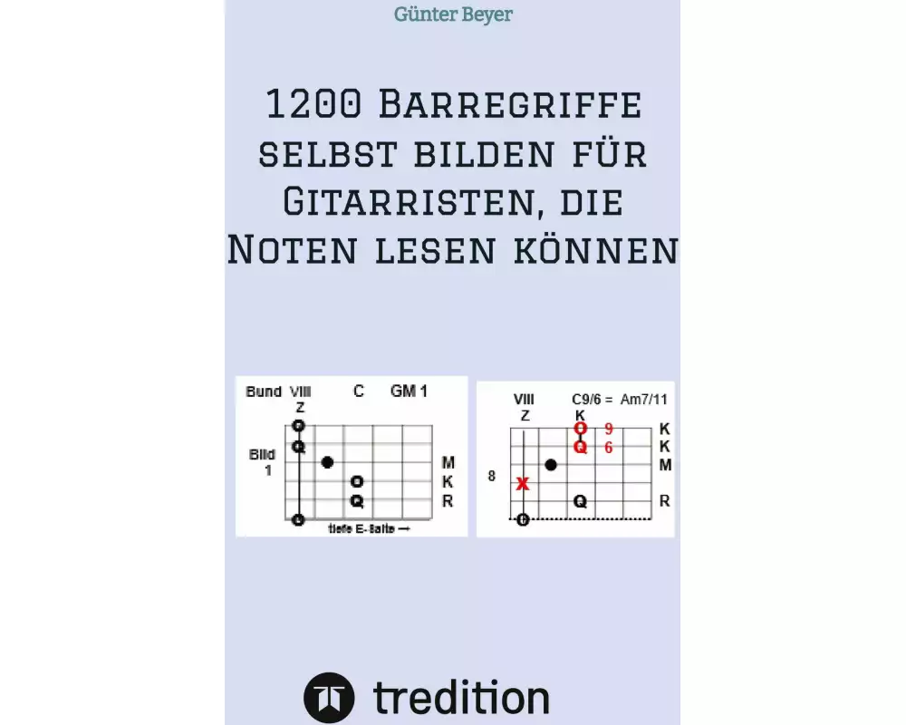 1200 Barrégriffe selbst bilden für Gitarristen, die Noten lesen können