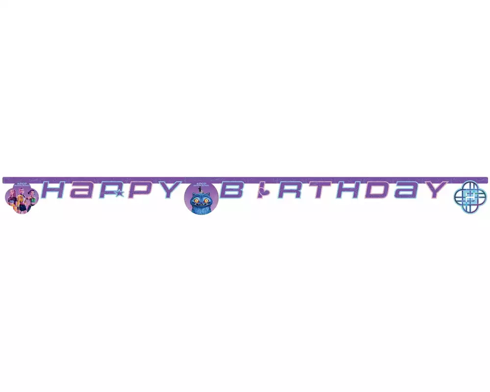 We fiesta Party Girlande Happy Birthday K-Pop Demon 2 m, Mehrfarbig