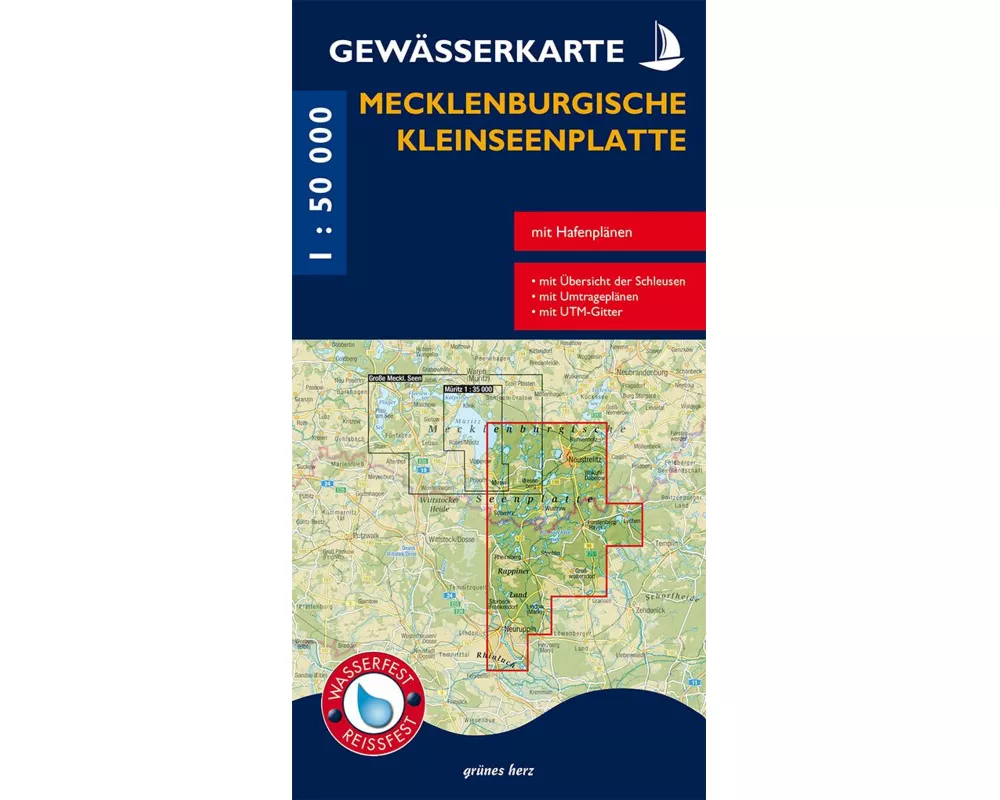 Gewässerkarte Mecklenburgische Kleinseenplatte