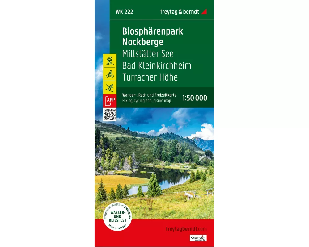 freytag & berndt Wanderkarte WK 222 Biosphärenpark Nockberge, Millstätter See - Bad Kleinkirchheim - Turracher Höhe 1:50.000