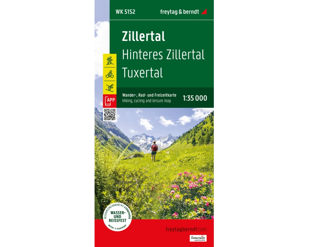 freytag & berndt Wanderkarte WK 5152 Zillertal, Hinteres Zillertal, Tuxertal 1:35.000